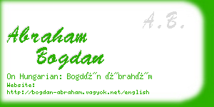 abraham bogdan business card